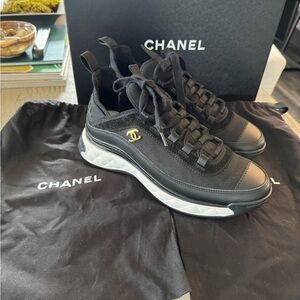 Authentic Chanel black sneakers 37